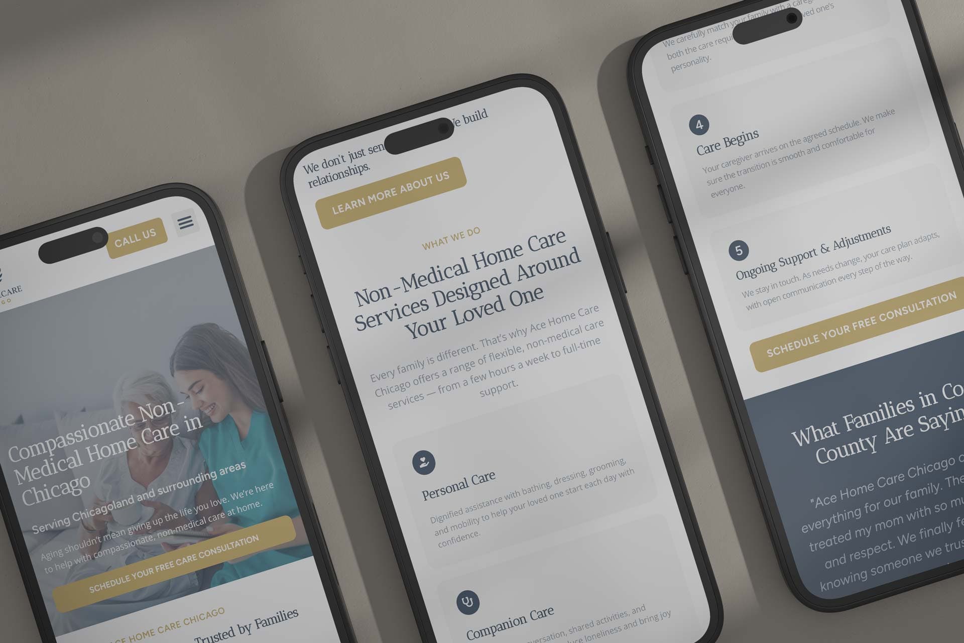 A home care website built to book free consultations 1