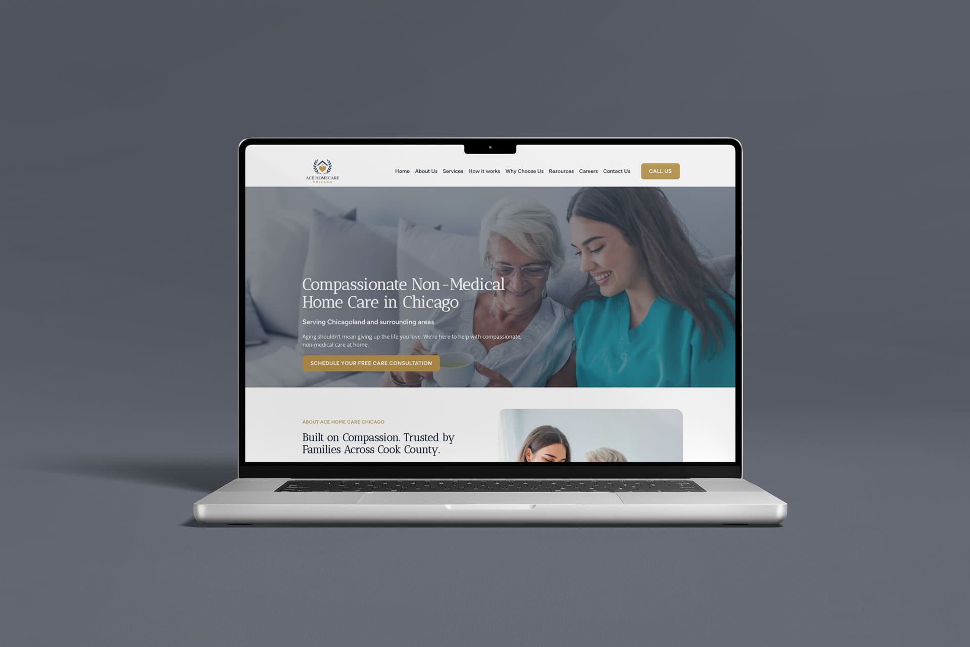 A home care website built to book free consultations
